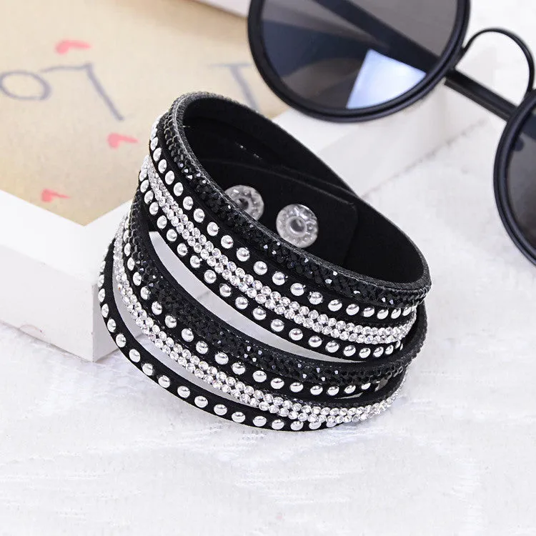 Women Multilayer Leather Bracelet Christmas Gift Charm Bracelets Vintage Jewelry For Women Pulsera