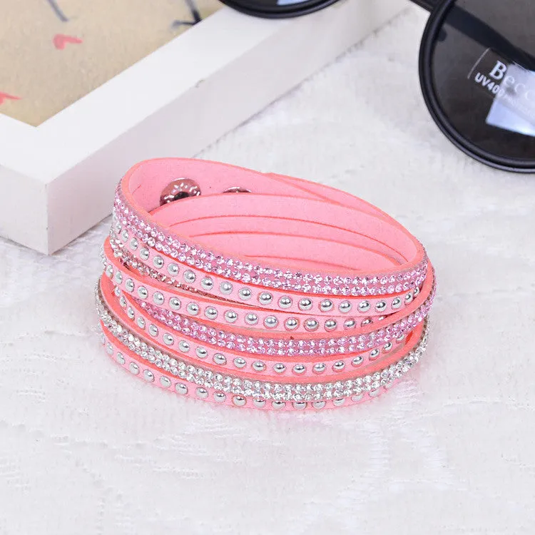 Women Multilayer Leather Bracelet Christmas Gift Charm Bracelets Vintage Jewelry For Women Pulsera