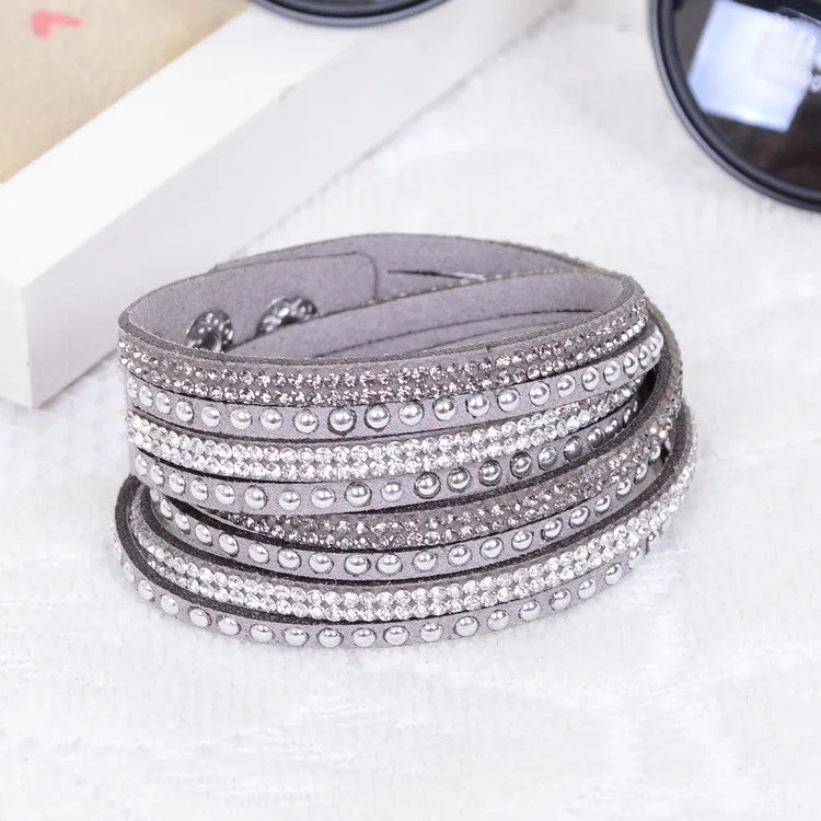 Women Multilayer Leather Bracelet Christmas Gift Charm Bracelets Vintage Jewelry For Women Pulsera