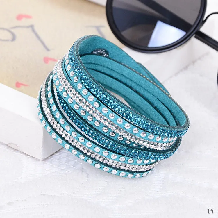 Women Multilayer Leather Bracelet Christmas Gift Charm Bracelets Vintage Jewelry For Women Pulsera