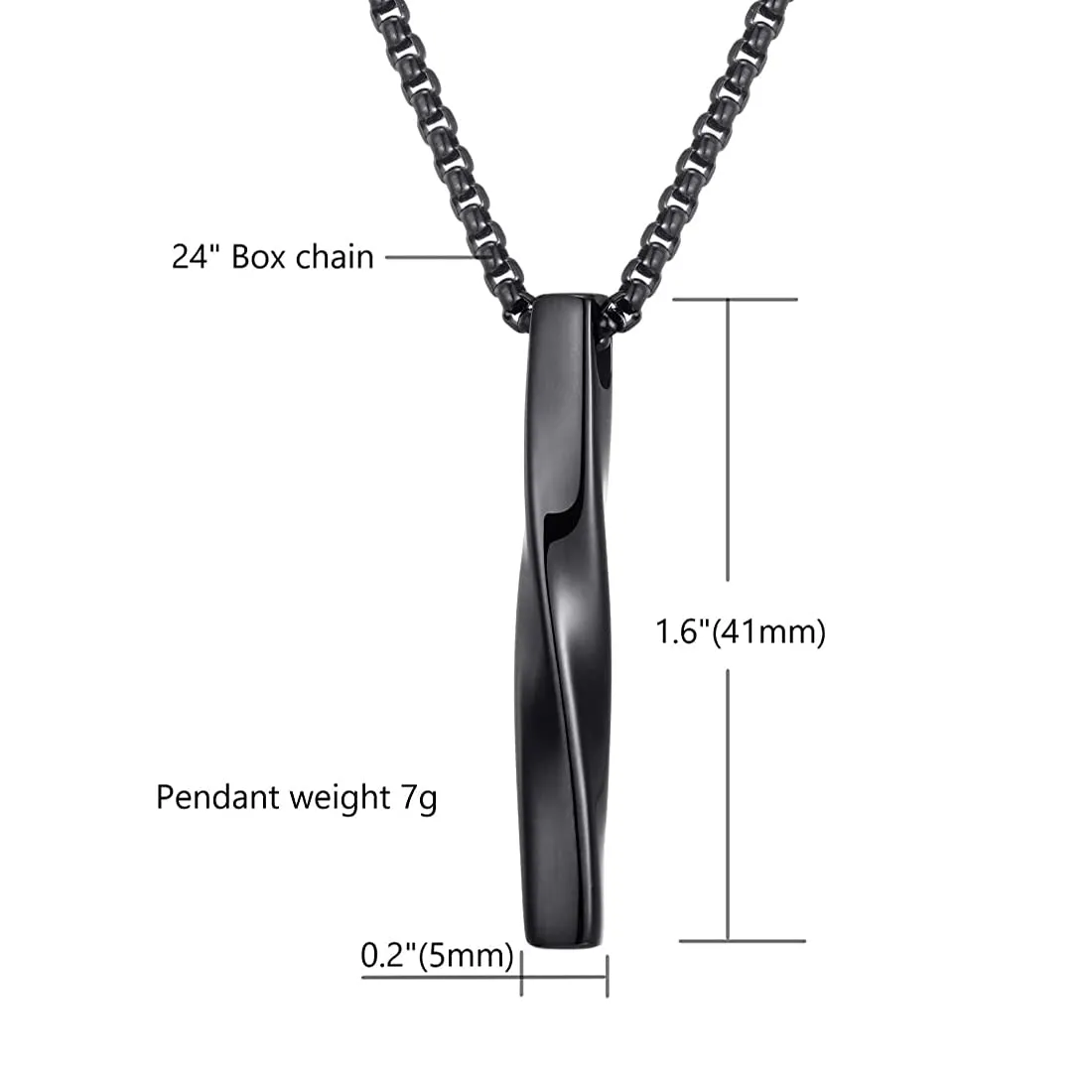 Yellow Chimes Pendant for Men Black Men Pendant Stainless Steel Bar Style With High Polished Chain Pendant for Men and Boys.