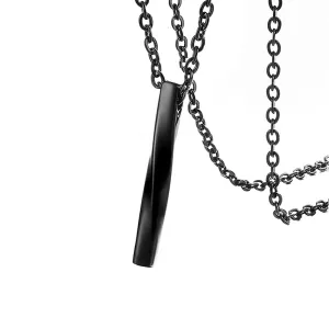 Yellow Chimes Pendant for Men Black Men Pendant Stainless Steel Bar Style With High Polished Chain Pendant for Men and Boys.