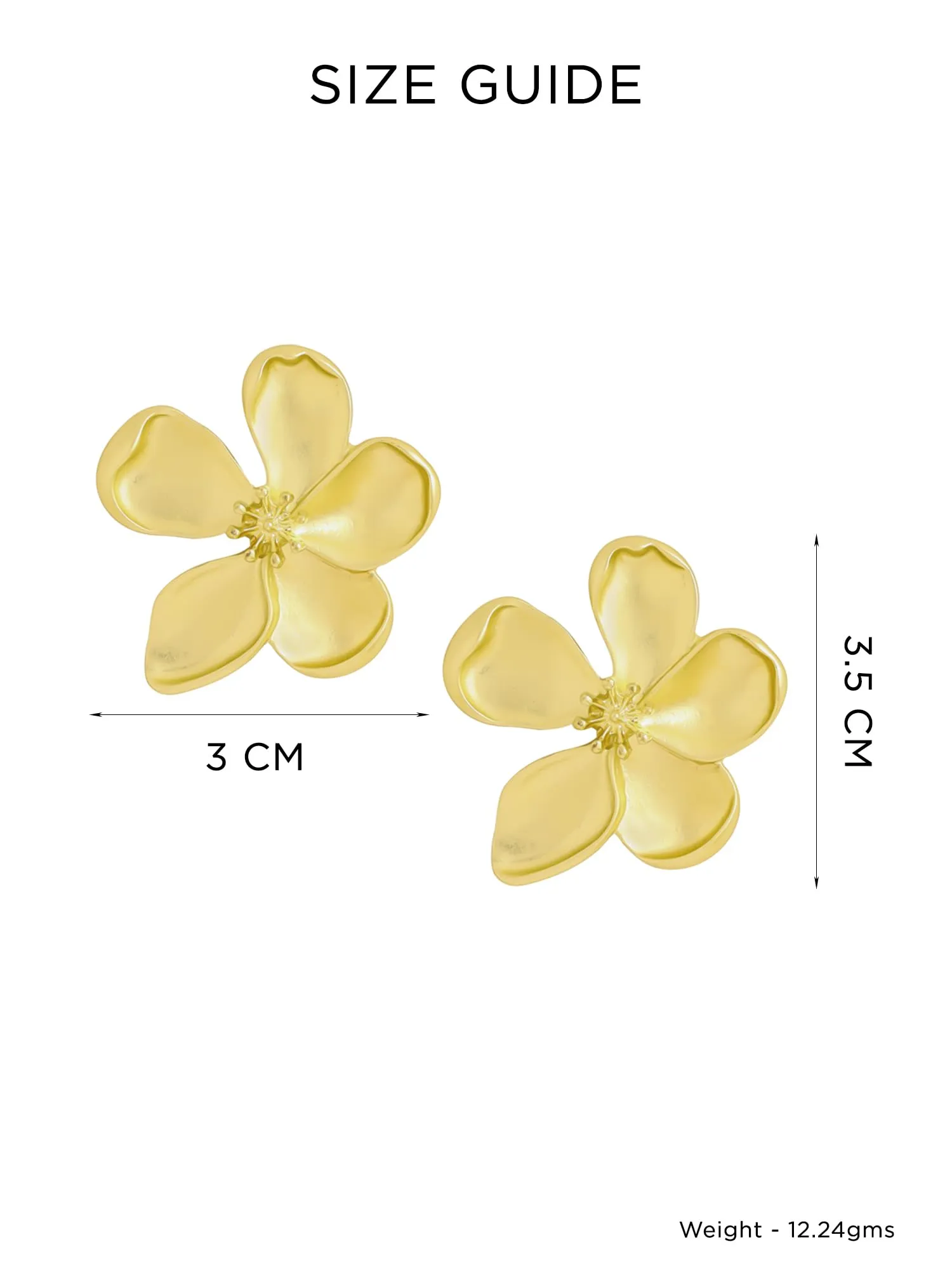 Yellow Chimes Stud Earrings for Women | Fashion Golden Studs Earrings for Girls | Western Style Floral Shaped Women Earrings | Birthday Anniversary Gift for Girls Wife